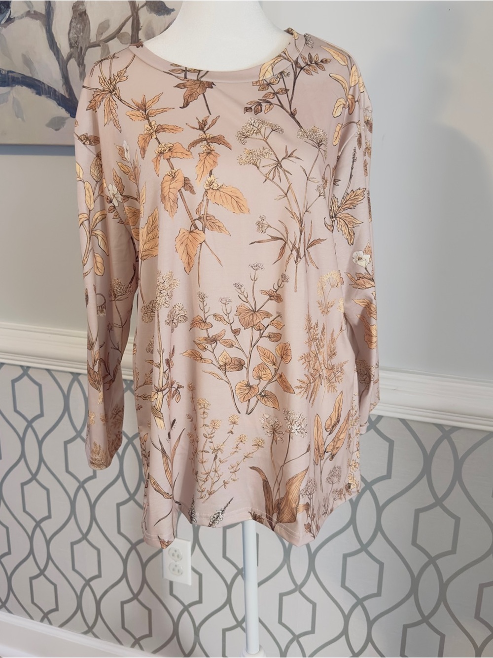 NO Name Womans Tunic Long Sleeve Pullon Top SZ XL Crew Neck Tagless 3/4 Sleeves